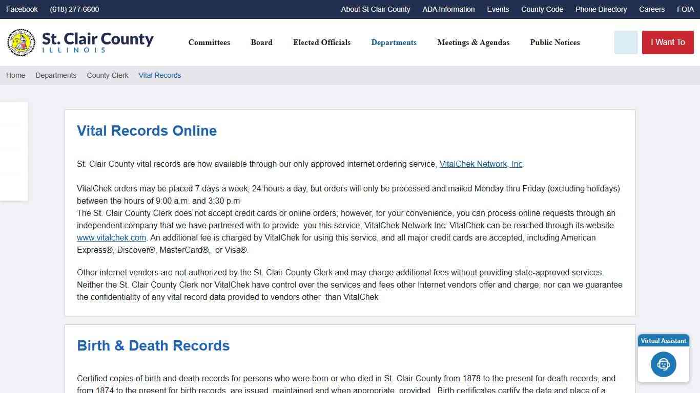 St. Clair County Illinois > Departments > County Clerk > Vital Records